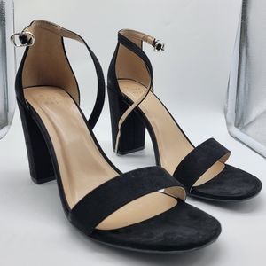 Black Ankle Strap Heels Size 9.5